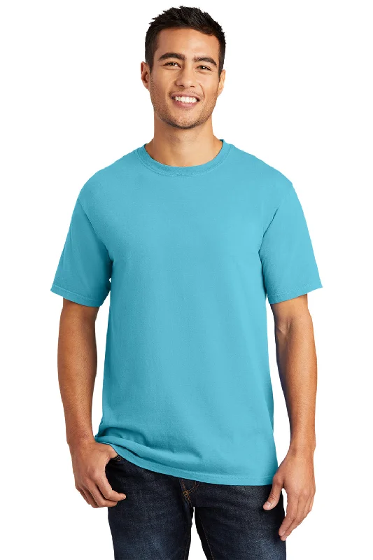 Port & Company Mens Beach Wash Short Sleeve Crewneck T-Shirt - Tidal Wave Blue