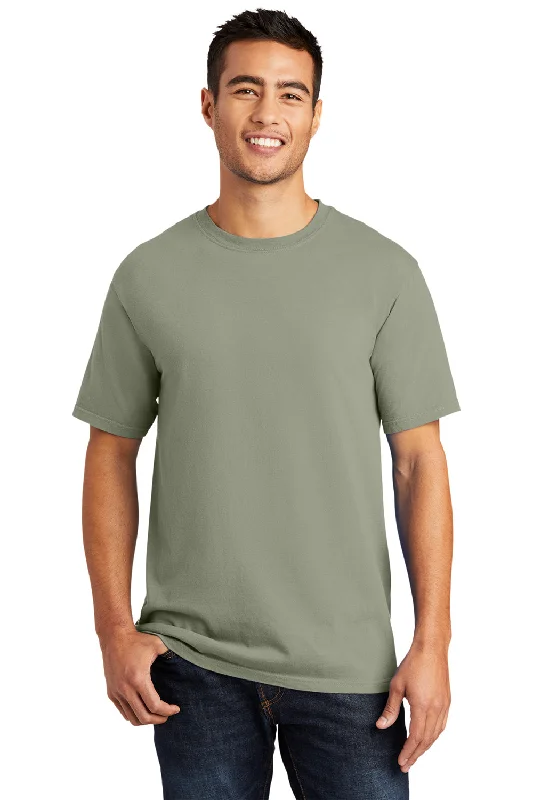 Port & Company Mens Beach Wash Short Sleeve Crewneck T-Shirt - Walnut