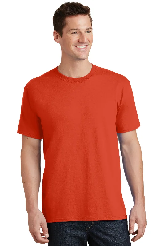 Port & Company Mens Core Short Sleeve Crewneck T-Shirt - Orange