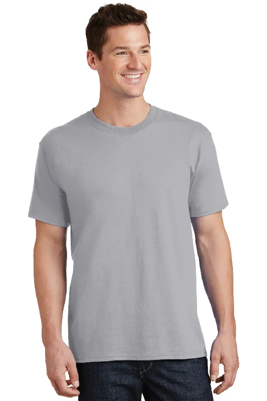 Port & Company Mens Core Short Sleeve Crewneck T-Shirt - Silver Grey