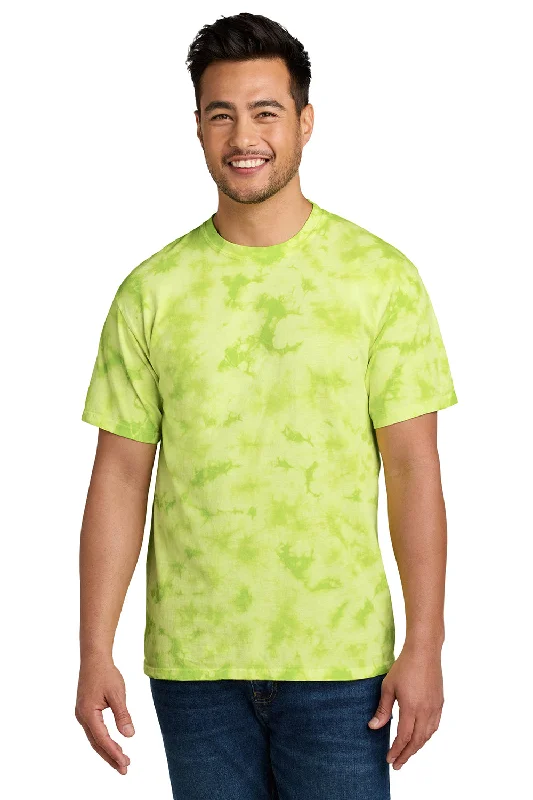 Port & Company Mens Crystal Tie-Dye Short Sleeve Crewneck T-Shirt - Lemon Lime