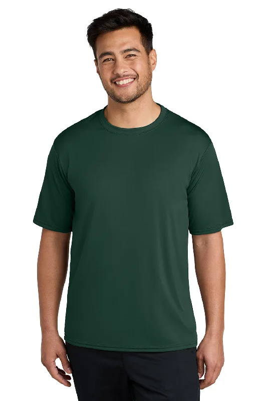 Port & Company Mens Dry Zone Performance Moisture Wicking Short Sleeve Crewneck T-Shirt - Dark Green