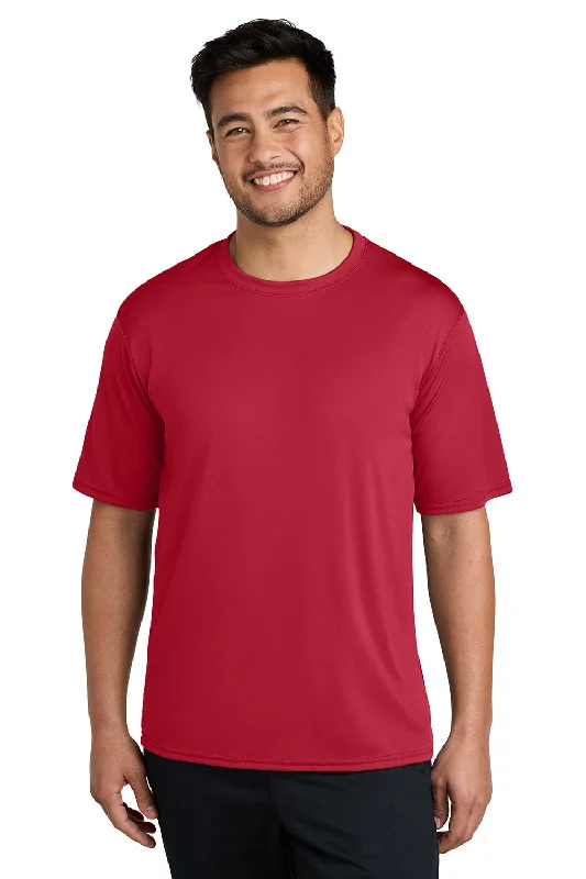 Port & Company Mens Dry Zone Performance Moisture Wicking Short Sleeve Crewneck T-Shirt - Red