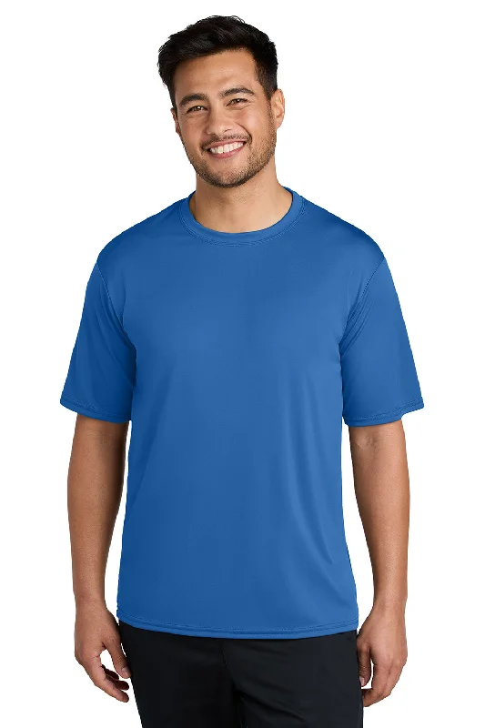 Port & Company Mens Dry Zone Performance Moisture Wicking Short Sleeve Crewneck T-Shirt - Royal Blue