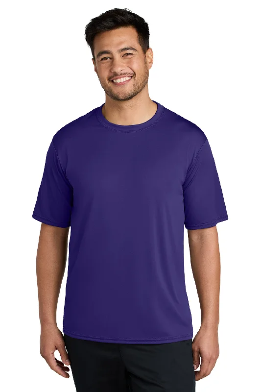 Port & Company Mens Dry Zone Performance Moisture Wicking Short Sleeve Crewneck T-Shirt - Team Purple