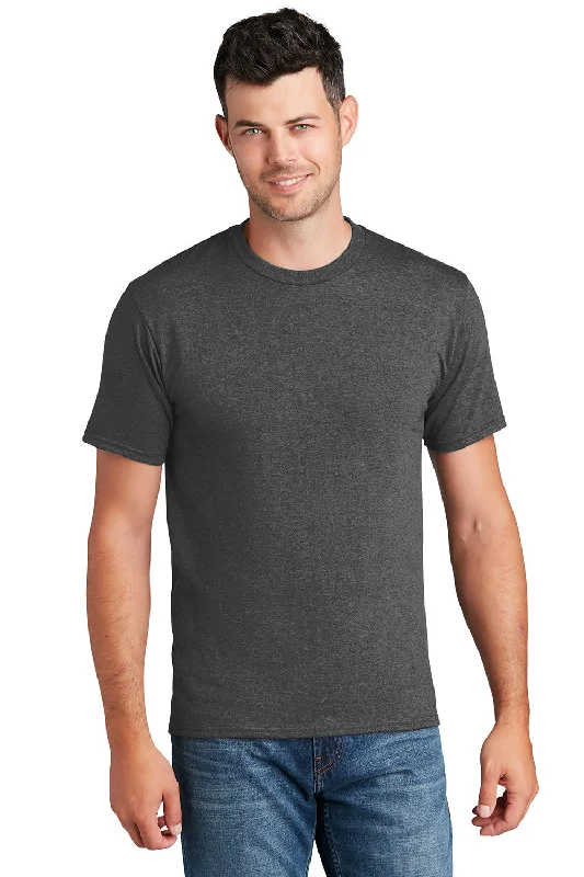 Port & Company Mens Fan Favorite Short Sleeve Crewneck T-Shirt - Heather Dark Grey