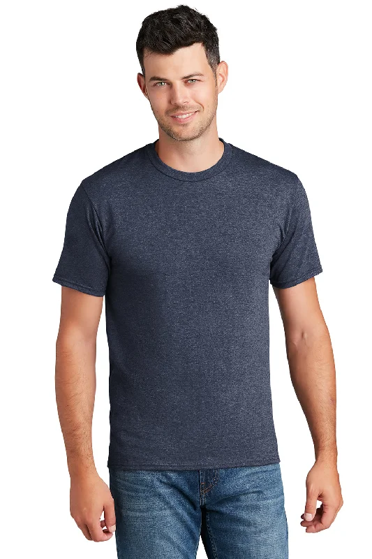 Port & Company Mens Fan Favorite Short Sleeve Crewneck T-Shirt - Heather Navy Blue