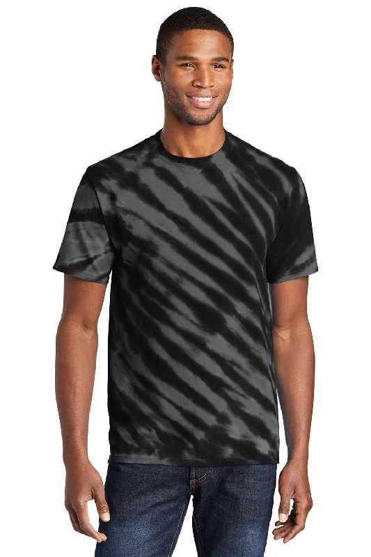 Port & Company Mens Tie-Dye Short Sleeve Crewneck T-Shirt - Black