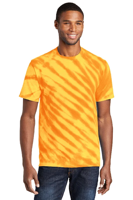 Port & Company Mens Tie-Dye Short Sleeve Crewneck T-Shirt - Gold