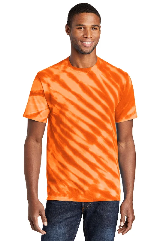 Port & Company Mens Tie-Dye Short Sleeve Crewneck T-Shirt - Orange