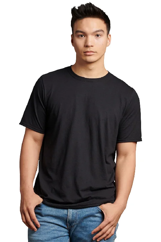 Russell Athletic Mens Dri-Power Moisture Wicking Performance Short Sleeve Crewneck T-Shirt - Black