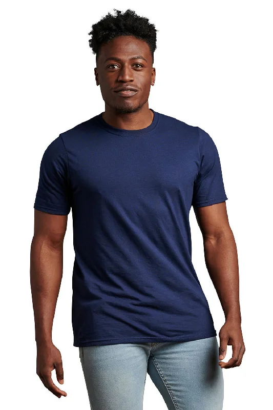 Russell Athletic Mens Dri-Power Moisture Wicking Performance Short Sleeve Crewneck T-Shirt - Navy Blue