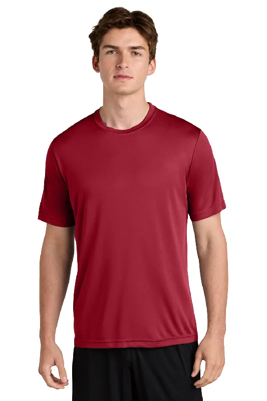 Sport-Tek Mens Competitor Moisture Wicking Short Sleeve Crewneck T-Shirt - Deep Red