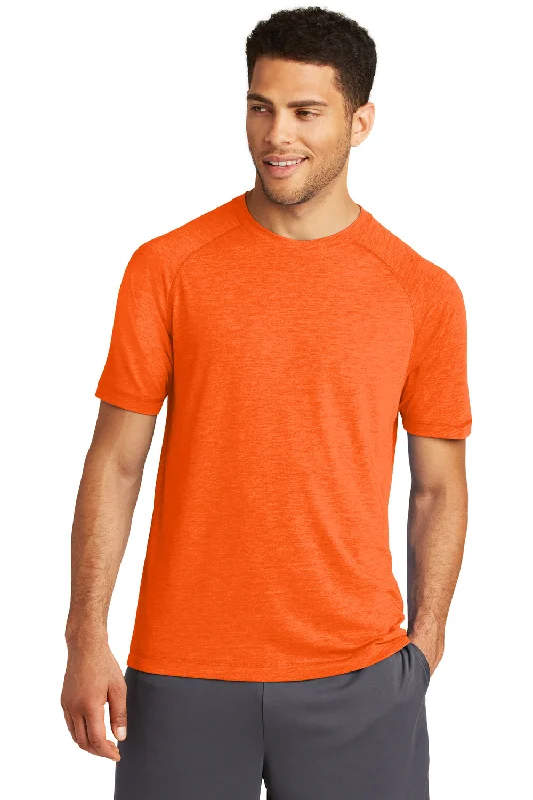 Sport-Tek Mens Moisture Wicking Short Sleeve Crewneck T-Shirt - Heather Deep Orange