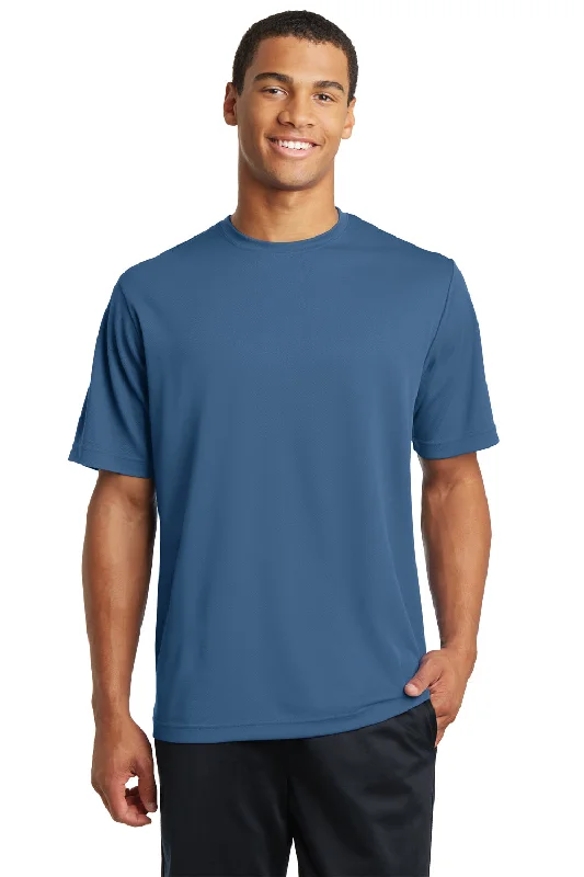 Sport-Tek Mens RacerMesh Moisture Wicking Short Sleeve Crewneck T-Shirt - Dawn Blue - Closeout