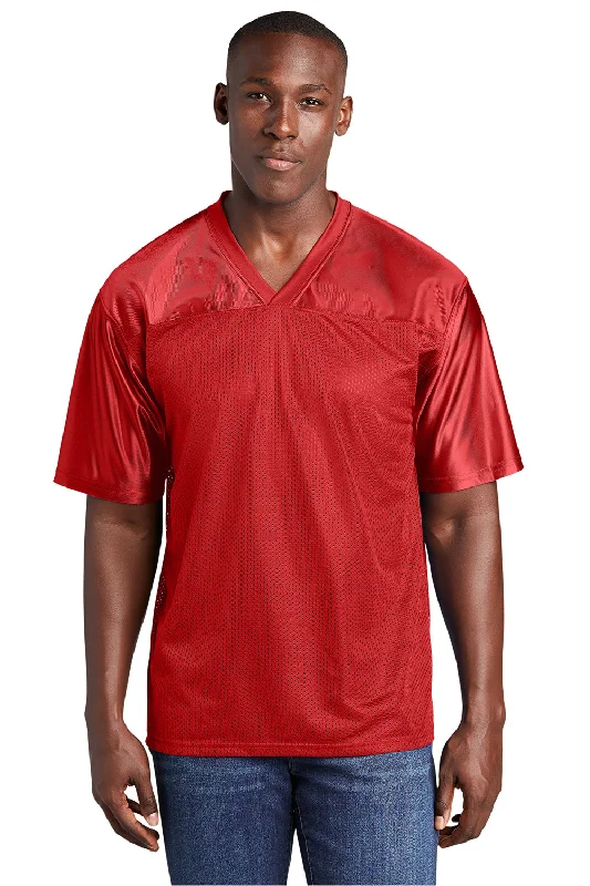 Sport-Tek Mens Short Sleeve V-Neck T-Shirt - True Red