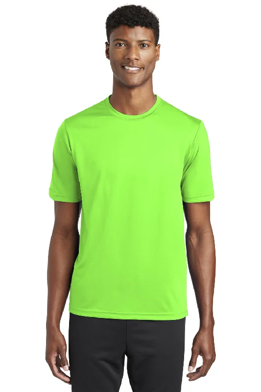 Sport-Tek Mens Tough Moisture Wicking Short Sleeve Crewneck T-Shirt - Neon Green