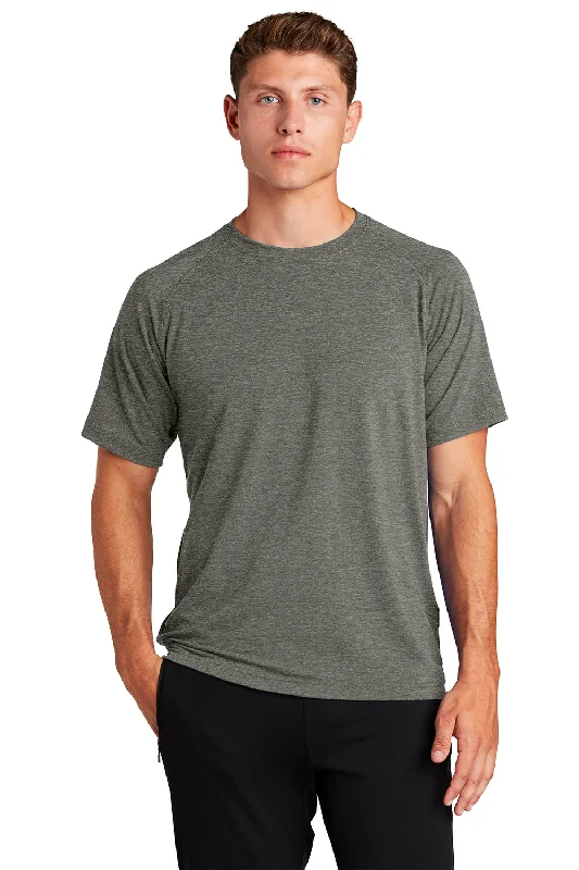 Sport-Tek Mens Ultimate Performance Moisture Wicking Short Sleeve Crewneck T-Shirt - Heather Grey