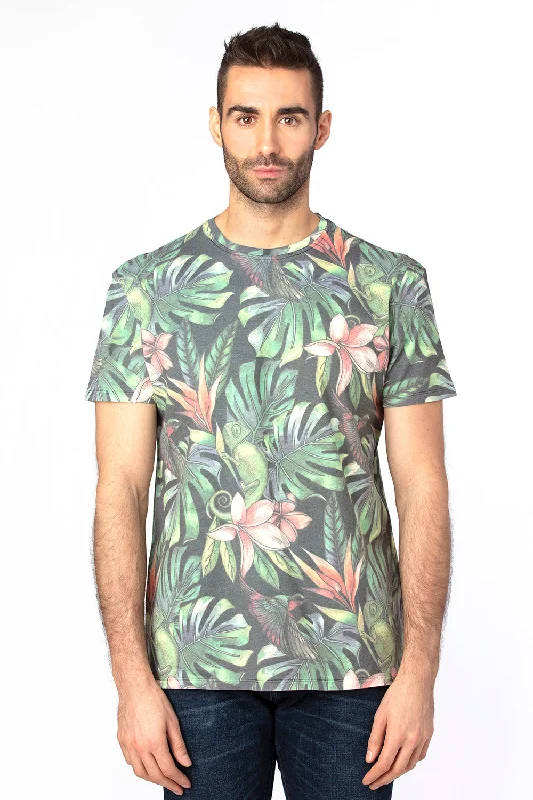 Threadfast Apparel Mens Ultimate Short Sleeve Crewneck T-Shirt - Tropical Jungle