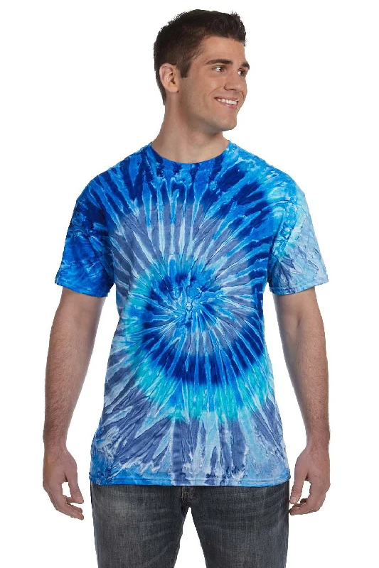 Tie-Dye Mens Short Sleeve Crewneck T-Shirt - Blue Jerry