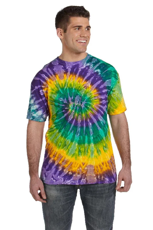 Tie-Dye Mens Short Sleeve Crewneck T-Shirt - Mardi Gras