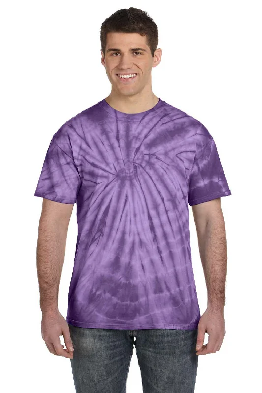 Tie-Dye Mens Short Sleeve Crewneck T-Shirt - Purple