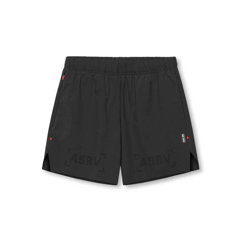 0737. Ripstop 6" Perforated Short - Black