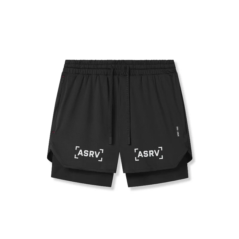 0828. AeroSilver® 5" Liner Short - Black "Bracket"/Black