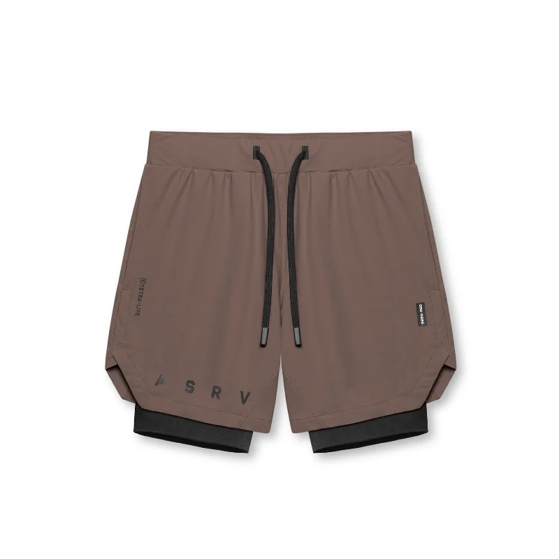 0866. Tetra-Lite® 7" Liner Short - Deep Taupe "ASRV"/Black