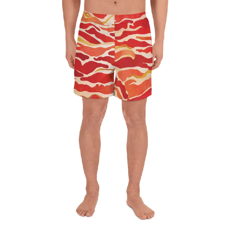 Bacon Print Men's Athletic Shorts