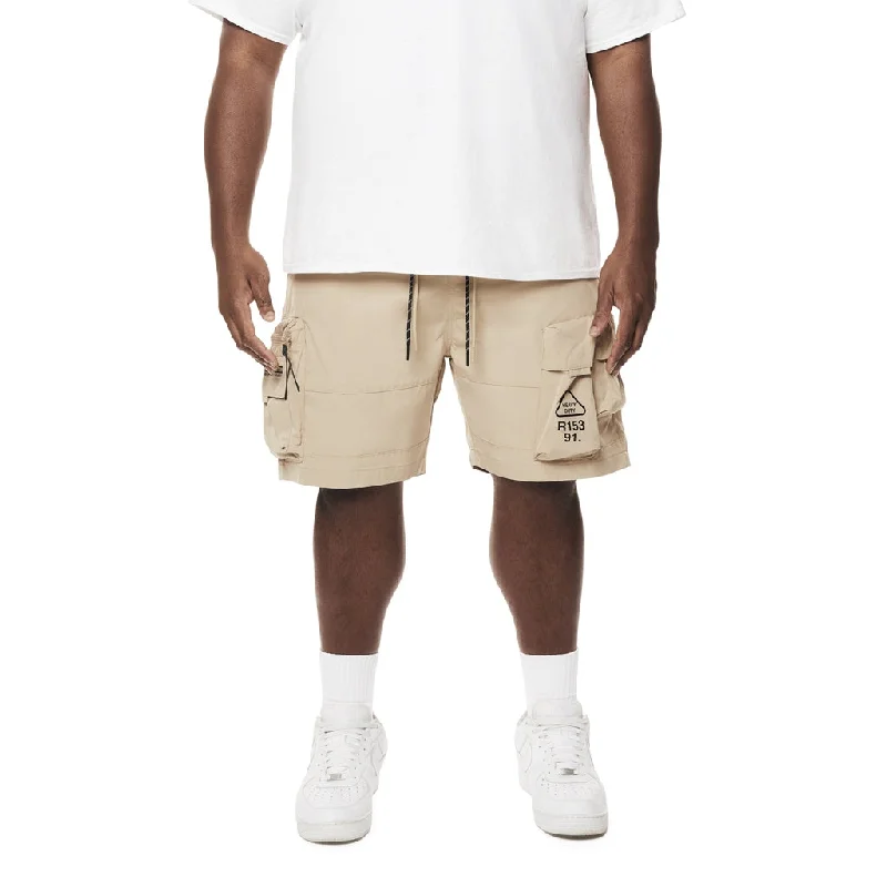 Big and Tall - Utility Windbreaker Cargo Shorts - Khaki