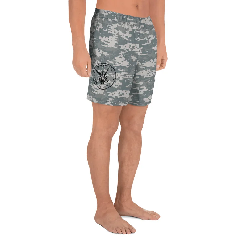 Come In Peace or Leave in Pieces Camouflage Men's Athletic Shorts