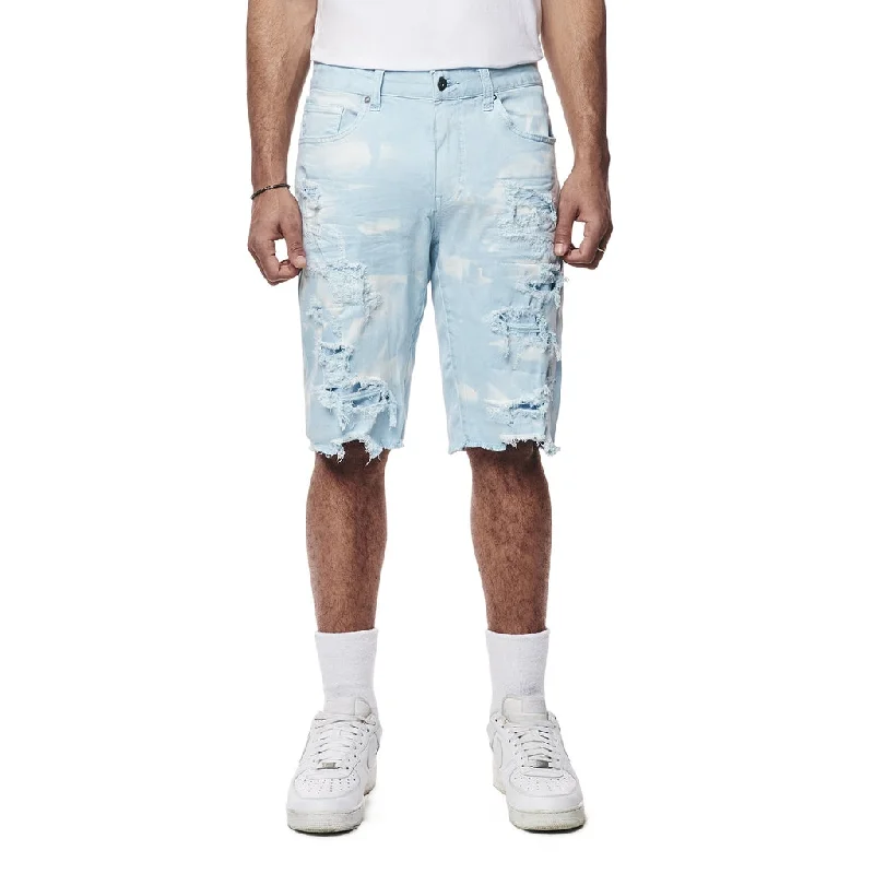 Slim Distressed Rip & Repair Twill Shorts