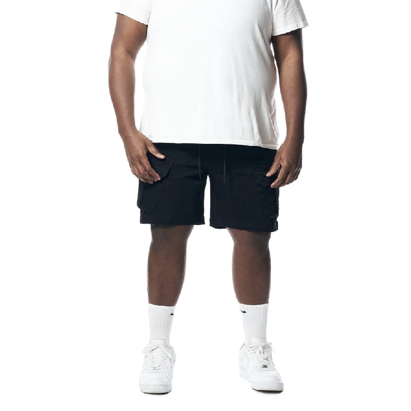 Big and Tall - Essential Knit Twill Cargo Shorts - Black