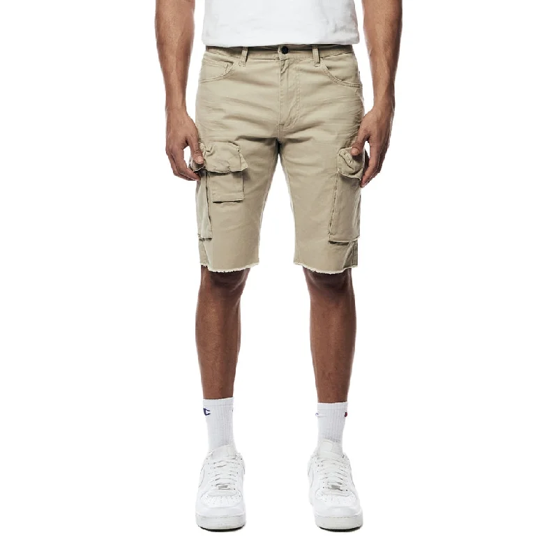 Slim Garment Washed Twill Cargo Shorts - Sand