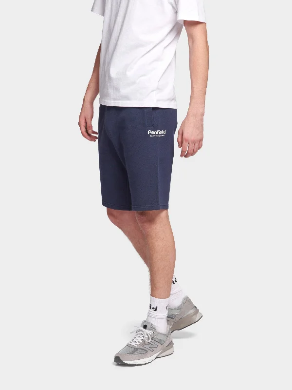 Hudson Script Sweat Short in Navy Blue