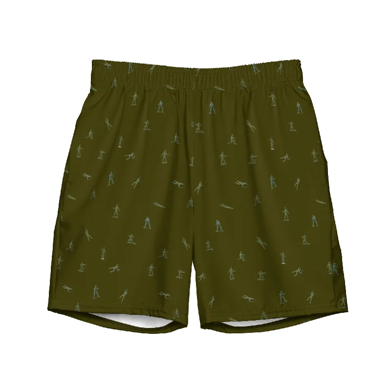 Little Green Army Men Pattern Men's Swim Trunks