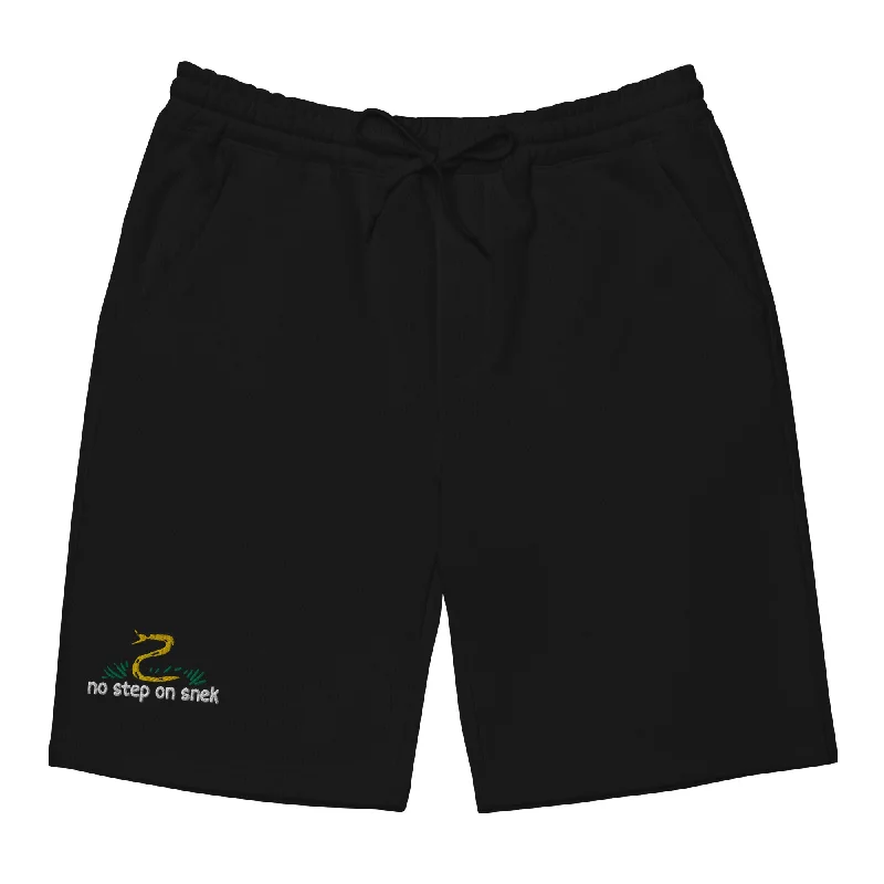 No Step On Snek Embroidered Men's Fleece Shorts