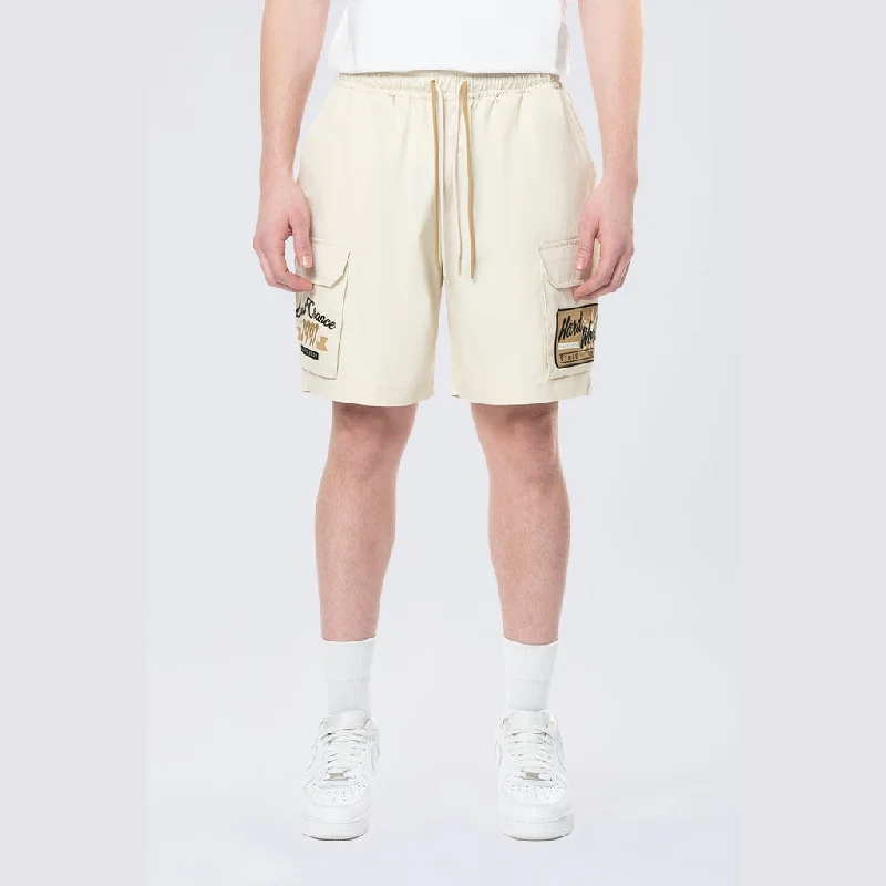 Pitstop Cargo Twill Lounge Shorts - Ecru