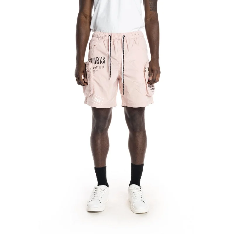 Printed Utility Fashion Shorts - Pale Pink