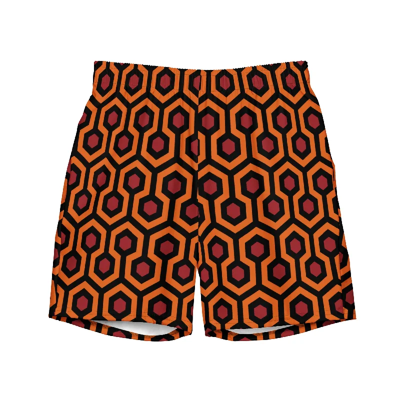 Red Rum Shining Carpet Pattern Men's Swim Trunks