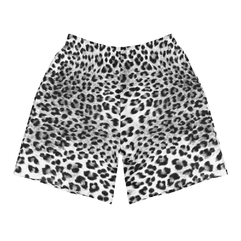 Snow Leopard Men's Athletic Long Shorts